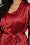 Zivame Satin Sleep Robe - Scarlet — thumbnail 5