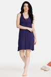 Zivame Sexy Sleep Viscose Short Length Nightdress - Navy — thumbnail 1