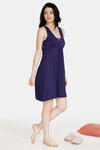 Zivame Sexy Sleep Viscose Short Length Nightdress - Navy — thumbnail 2