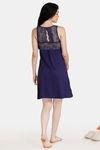 Zivame Sexy Sleep Viscose Short Length Nightdress - Navy — thumbnail 3