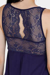 Zivame Sexy Sleep Viscose Short Length Nightdress - Navy — thumbnail 4