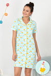Zivame Hen Party Knit Cotton Short Length Nightdress - Blue — thumbnail 1