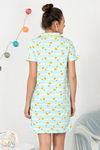 Zivame Hen Party Knit Cotton Short Length Nightdress - Blue — thumbnail 3