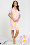 Zivame Hen Party Knit Cotton Short Length Nightdress - Pink — thumbnail 1
