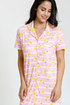 Zivame Hen Party Knit Cotton Short Length Nightdress - Pink — thumbnail 4