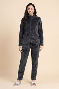 Zivame Minky Fur Knit Poly Winter Lifewear Set - Tubulence — thumbnail 2