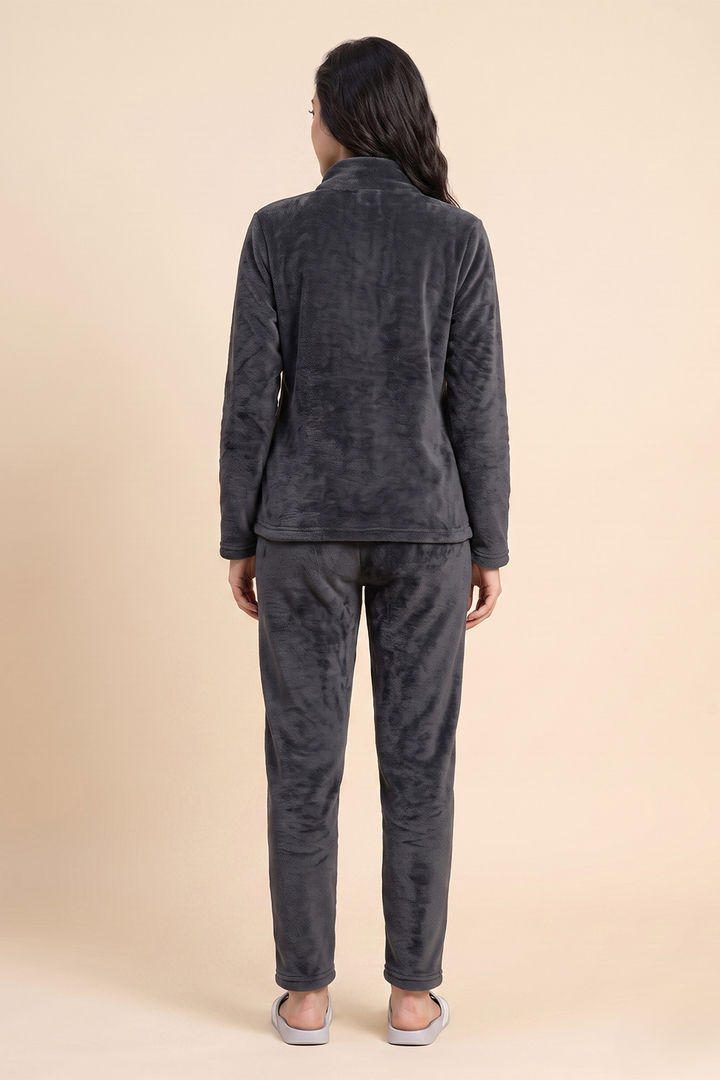 Zivame Minky Fur Knit Poly Winter Lifewear Set - Tubulence — image 3