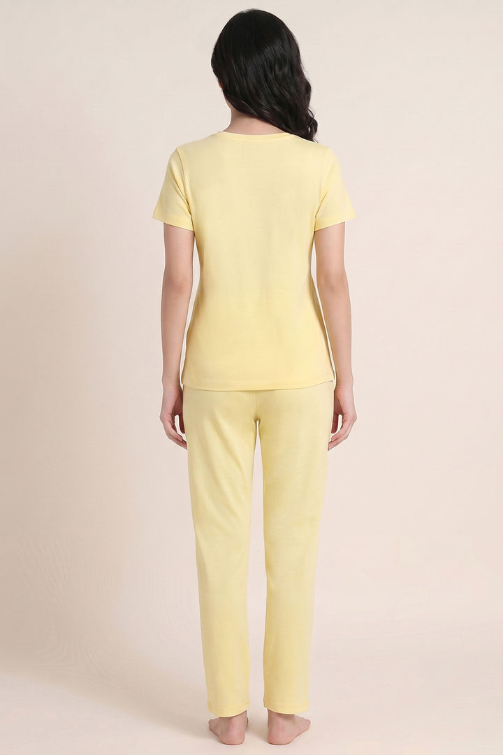 Zivame Farm Lore Knit Cotton Pyjama Set - Yellow — image 4