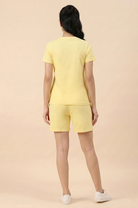 Zivame Farm Lore Knit Cotton Short Set - Yellow — image 2