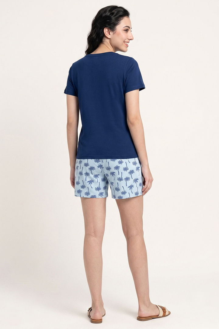Zivame Farm Lore Knit Cotton Short Set - Navy — image 4