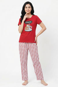 Zivame Farm Lore Knit Cotton Pyjama Set - Samba — thumbnail 1