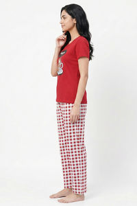 Zivame Farm Lore Knit Cotton Pyjama Set - Samba — thumbnail 3