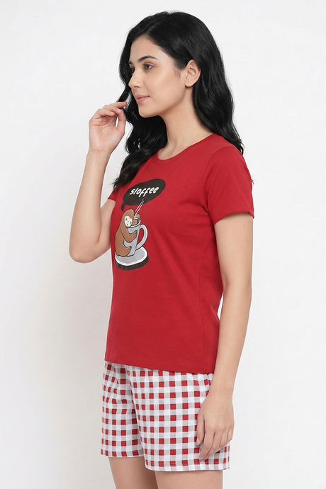 Zivame Farm Lore Knit Cotton Short Set - Samba — image 2