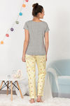 Zivame Hen Party Knit Cotton Pyjama Set - Yellow N Print — thumbnail 3
