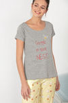 Zivame Hen Party Knit Cotton Pyjama Set - Yellow N Print — thumbnail 5