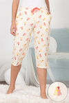 Zivame Hen Party Knit Cotton Capri- Yellow — thumbnail 1