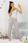 Zivame Hen Party Knit Cotton Capri - Grey — thumbnail 4