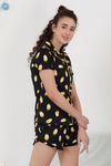 Zivame Hen Party Knit Cotton Shorts Set - Black N Print — thumbnail 2