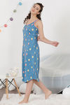 Zivame Hen Party Knit Cotton Mid Length Nightdress - Blue — thumbnail 2