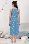 Zivame Hen Party Knit Cotton Mid Length Nightdress - Blue — thumbnail 3
