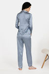 Zivame Satin Stripes N Polkas Polyester Pyjama Set - Blue N Print — thumbnail 3