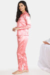 Zivame Satin Stripes N Polkas Polyester Pyjama Set - Pink N Print — thumbnail 2
