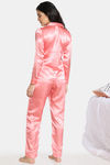 Zivame Satin Stripes N Polkas Polyester Pyjama Set - Pink N Print — thumbnail 3