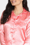 Zivame Satin Stripes N Polkas Polyester Pyjama Set - Pink N Print — thumbnail 4