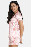 Zivame Satin Stripes N Polkas Polyester Shorts Set - Pink N Print — thumbnail 2