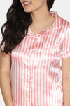 Zivame Satin Stripes N Polkas Polyester Shorts Set - Pink N Print — thumbnail 4