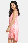 Zivame Satin Stripes N Polkas Polyester Mid Length Nightdress - Pink N Print — thumbnail 2