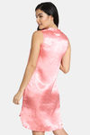 Zivame Satin Stripes N Polkas Polyester Mid Length Nightdress - Pink N Print — thumbnail 3
