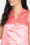 Zivame Satin Stripes N Polkas Polyester Mid Length Nightdress - Pink N Print — thumbnail 4