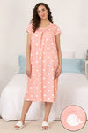 Zivame Sea Life Knit Cotton Mid Length Nightdress - Pink — thumbnail 1