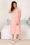 Zivame Sea Life Knit Cotton Mid Length Nightdress - Pink — thumbnail 4