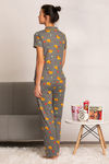 Zivame Mid Night Munchies Butter-Soft Poly Knit Pyjama Set - Grey N Print — thumbnail 3
