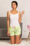 Zivame Midnight Munchies Knit Cotton Shorts - Green — thumbnail 4