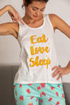 Zivame Midnight Munchies Knit Cotton Capri Set - Blue Print — thumbnail 5