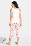 Zivame Midnight Munchies Knit Cotton Capri Set - Pink Print — thumbnail 3