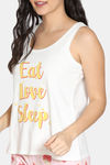 Zivame Midnight Munchies Knit Cotton Capri Set - Pink Print — thumbnail 4