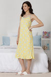 Zivame Sea Life Knit Cotton Mid Length Nightdress - Yellow — thumbnail 2