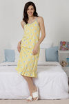 Zivame Sea Life Knit Cotton Mid Length Nightdress - Yellow — thumbnail 4