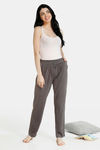 Zivame Spring Love Knit Viscose Pyjama - Brown — thumbnail 4