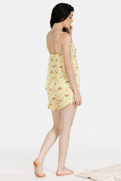 Zivame Spring Love Polyester Shorts Set - Yellow — image 3