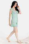 Zivame Spring Love Polyester Shorts Set - Green — thumbnail 2