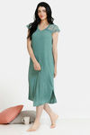 Zivame Spring Love Polyester Mid Length Nightdress - Green — thumbnail 2