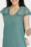 Zivame Spring Love Polyester Mid Length Nightdress - Green — thumbnail 4