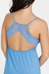 Zivame Tuscan Romance Viscose Mid Length Nightdress - Blue — thumbnail 4