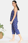 Zivame Beach Party Knit Cotton Capri Set - Navy — thumbnail 2