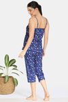 Zivame Beach Party Knit Cotton Capri Set - Navy — thumbnail 3